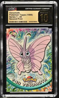 Venomoth - 1999 Topps Pokemon (Series 1) #049 - CGC Pristine 10 - Image 1