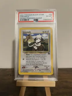 2001 Pokemon TCG Pokemon League Black Star Promo #32 Smeargle PSA6 - Image 1