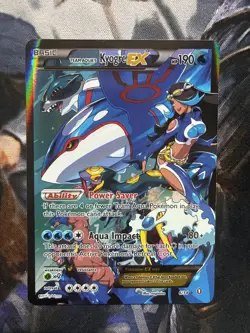 Pokemon TCG Double Crisis Team Aqua's Kyogre EX 6/34 Holo LP very clean - Image 1
