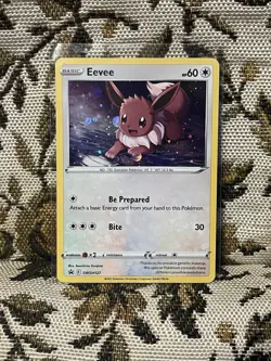 Eevee SWSH127 SWSH: Sword & Shield Promo Cards Holo SWIRL Pokemon NM #1 - Image 1