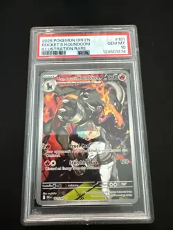 Team Rocket's Houndoom 191, Pokemon Destined Rivals Illustration Rare PSA 10 - Image 1