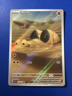 Pokemon TCG Sandile Scarlet & Violet Base Set Holo Card 216/198 IR - Image 1