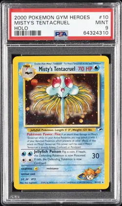 2000 POKEMON GYM HEROES HOLO #10 MISTY'S TENTACRUEL PSA 9 - Image 1