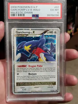2008 Pokemon Diamond & Pearl Majestic Dawn Garchomp LV.X Holo #97/100 PSA 6 - Image 1