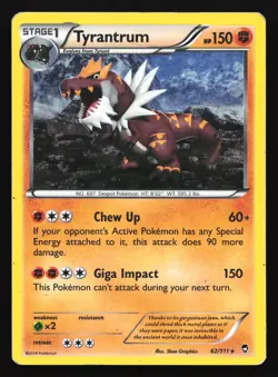 Pokemon Tyrantrum 62/111 Furious Fists Cosmos Holo Rare Promo HP - Image 1