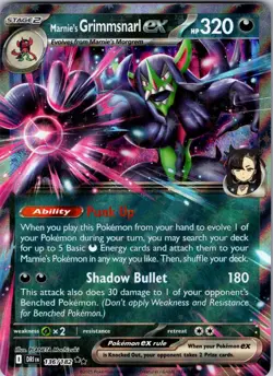 Marnie's Grimmsnarl EX Double Rare Holo Pokemon TCG Destined Rivals 136/182 - Image 1