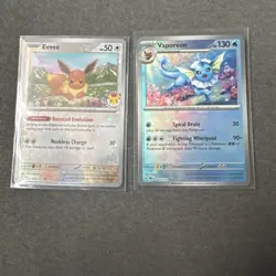Pokemon TCG: Vaporeon 022/131 Masterball SV Prismatic Evolutions + Eevee Promo - Image 1
