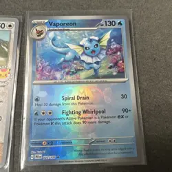Pokemon TCG: Vaporeon 022/131 Masterball SV Prismatic Evolutions + Eevee Promo - Image 2