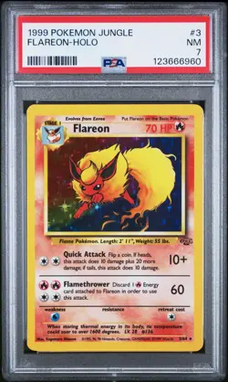 1999 Pokemon Jungle Set Flareon Holo PSA 7 - Image 1