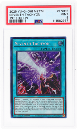 2025 Yu-Gi-Oh! Maze of the Master Seventh Tachyon 1st Edition #EN016 PSA 9 - Image 1