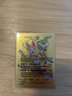 Gardevoir & Sylveon GX 130/234 TAG TEAM Pokemon Gold Foil Fan Art Display Card - Image 1