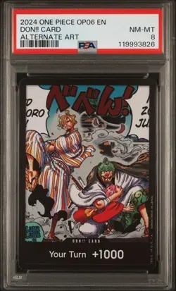 2024 One Piece OP06 EN Don!! Card Alternate Art PSA 8 NM-MT - Image 1