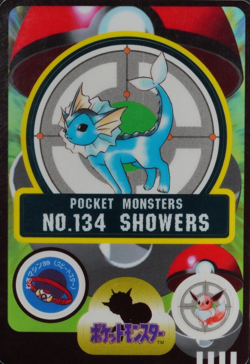 Pokemon Card Vaporeon 134 Bandai Sealdass 1997 Japanese Made in Japan F5206 - Image 1