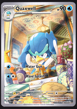Quaxwell 207/193 Paldea Evolved Illustration Rare Holo 2023 Pokemon TCG Card NM - Image 1