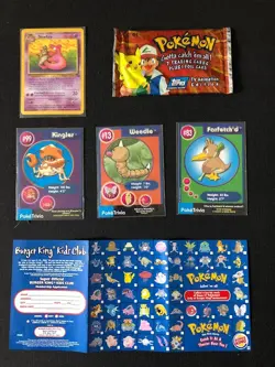 VINTAGE Pokemon TOPPS Trading Cards TV Animation Edition 1 Sealed Pack + extras - Image 1