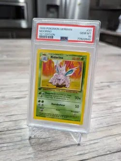 German PSA 10 Nidorino 1st edition Base Set #37. Gem Mint 1999 WotC Pokemon card - Image 2