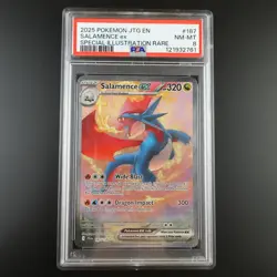 PSA 8 Salamence ex 187/159 Pokemon Journey Together Holo Graded Card - Image 1