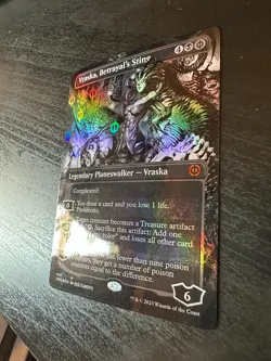 Vraska, Betrayal's Sting (Borderless) (Step-and-Compleat Foil) Phyrexia: AWBO LP - Image 3