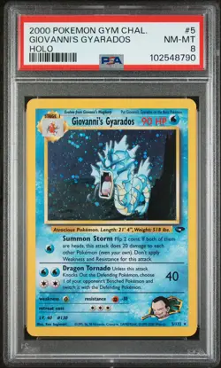 2000 POKEMON GYM CHALLENGE HOLO #5 GIOVANNI'S GYARADOS PSA 8 - Image 1