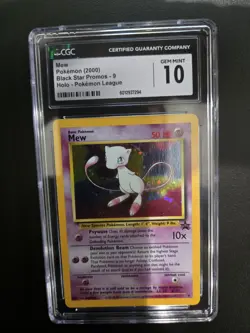 Pokemon 2000 Mew #9 Pokemon League Holo BSP Black Star Promo GEM MINT CGC 10 - Image 1