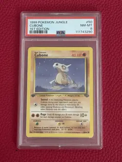 1999 Pokemon Jungle Cubone 1st Edition PSA 8 NM-MT #50/64 Non-Holo WOTC Vintage - Image 1