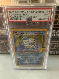 2021 POKEMON CELEBRATIONS BLASTOISE HOLO #2 Classic Collection PSA 9 MINT - Image 1