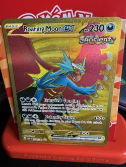 Pokemon Roaring Moon EX 262/182 Paradox Rift Hyper Rare Gold Holo NM Condition - Image 1