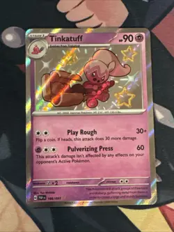 Tinkatuff - 166/091 - Shiny Rare - Paldean Fates Baby Shiny Holo Pokemon TCG - Image 1