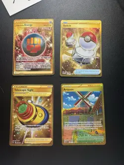 Pokemon TCG Secret Rare Gold Trainer & Energy Lot 4 - Image 1