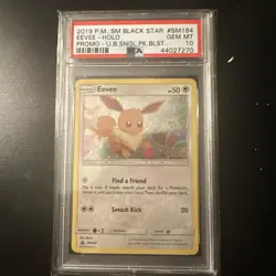 2019 Pokemon SM Black Star Promo #SM184 Eevee Holo PSA 10 GEM MINT COSMOS - Image 1
