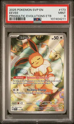 2025 POKEMON SVP EN-SV BLACK STAR PROMO #173 EEVEE PSA 9 - Image 1