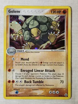 Played Golem - Holo Swirl 6 Legend Maker Pokemon TCG - Image 1