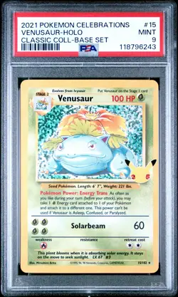 2021 POKEMON CELEBRATIONS CLASSIC COLL #15 VENUSAUR-HOLO PSA 9 - Image 1