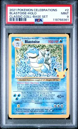 2021 POKEMON CELEBRATIONS CLASSIC COLL #2 BLASTOISE-HOLO PSA 9 - Image 1