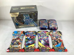 LOT Pokemon Mega Evolution ETB Elite Trainer Box, 2x Mini Tins, 4 Sleeved Packs - Image 1