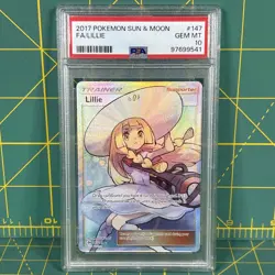 2017 POKEMON SUN & MOON #147 FULL ART LILLIE PSA 10 ULTRA RARE CARD HOLO - Image 1