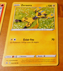 POKEMON ZENITH SUPREME FRANCAISE CARD CARTE RARE ZERAORA 052/159 VF FR JCC NM - Image 1