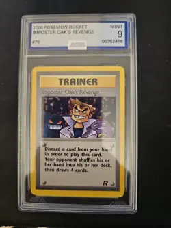 Imposter Oak's Revenge AGS 9 Graded Pokemon Card 76/82 Rocket Set - Image 1
