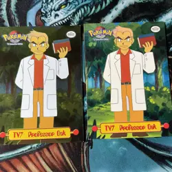 1999 Topps TV Animation Edition Card Foil Holo & Reg Card TV7 Professor Oak - Image 1