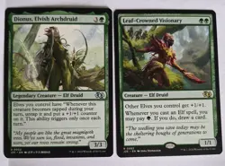 Dionus, Elvish Archdruid Anime + Leaf Crowned Elder Foundations Jumpstart MTG - Image 1