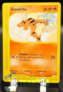 Pokemon TCG Card - Growlithe 51/147 Aquapolis Uncommon Vintage E-Reader - Image 1