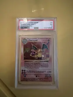 1999 Pokemon Base Set 1st Edition Holo Shadowless Charizard #4 PSA 5 EX - Image 1