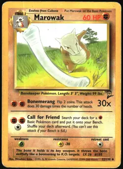 Pokemon - Base Set Marowalk 2000 52/130 Uncommon - Image 1