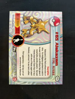 1999 Topps Pokemon TV Series 1 Alakazam #65 Rainbow Foil Black Logo - NM/LP - Image 2