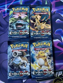 Pokemon XY Evolutions Booster Pack Art Set - 4 Packs NEW SEALED - Image 1