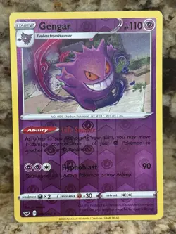 Pokemon Card Gengar Sword & Shield Reverse Holo Rare 085/202 Near Mint - Image 1