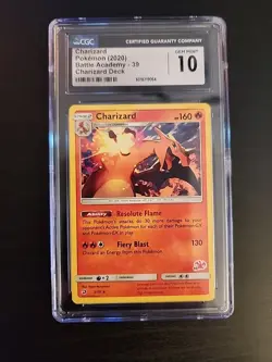 Pokemon TCG Charizard 3/70 Battle Academy Non-Holo Rare Stamped Card #39 CGC 10 - Image 1