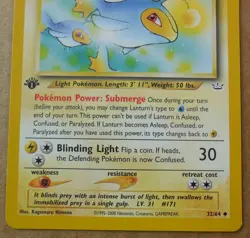 Lanturn 32/64 1st Edition Uncommon Non-Holo Neo Revelation Pokemon Card NM/LP - Image 3
