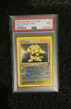 Pokemon PSA 9 MINT Best of Game Promo Electabuzz #1 Reverse Foil swirl - Image 1