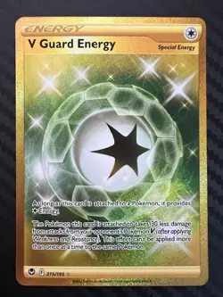 Pokemon TCG V Guard Energy Sword & Shield Silver Tempest 215/195 Holo NM - Image 1